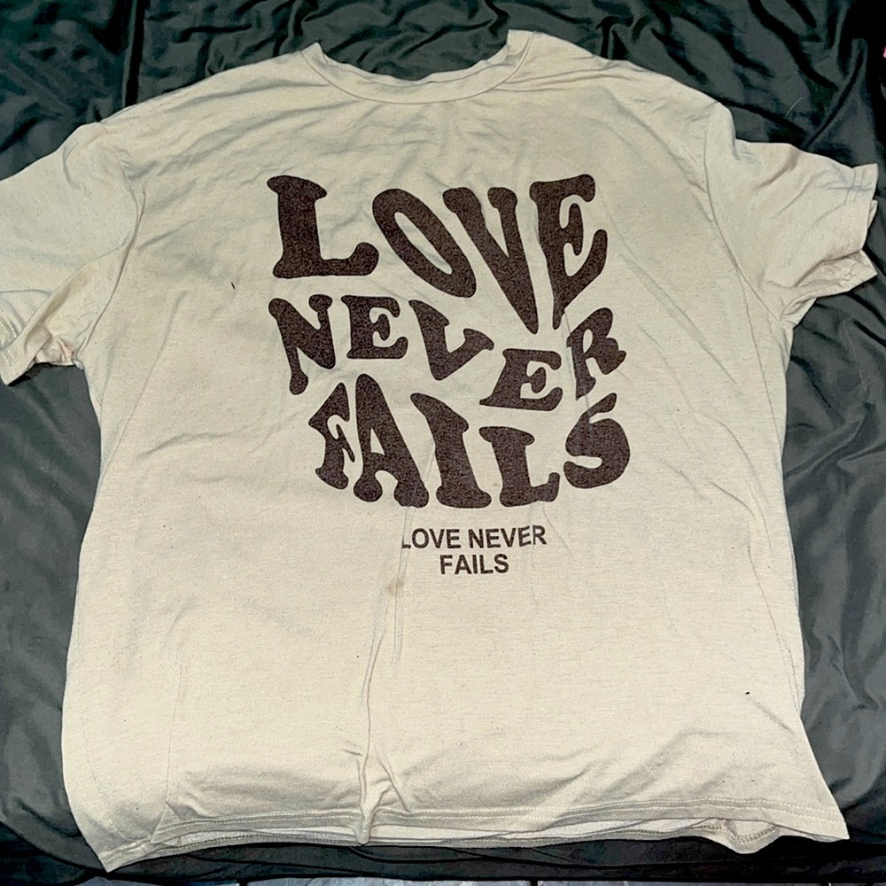 SHEIN brown love never fails tee